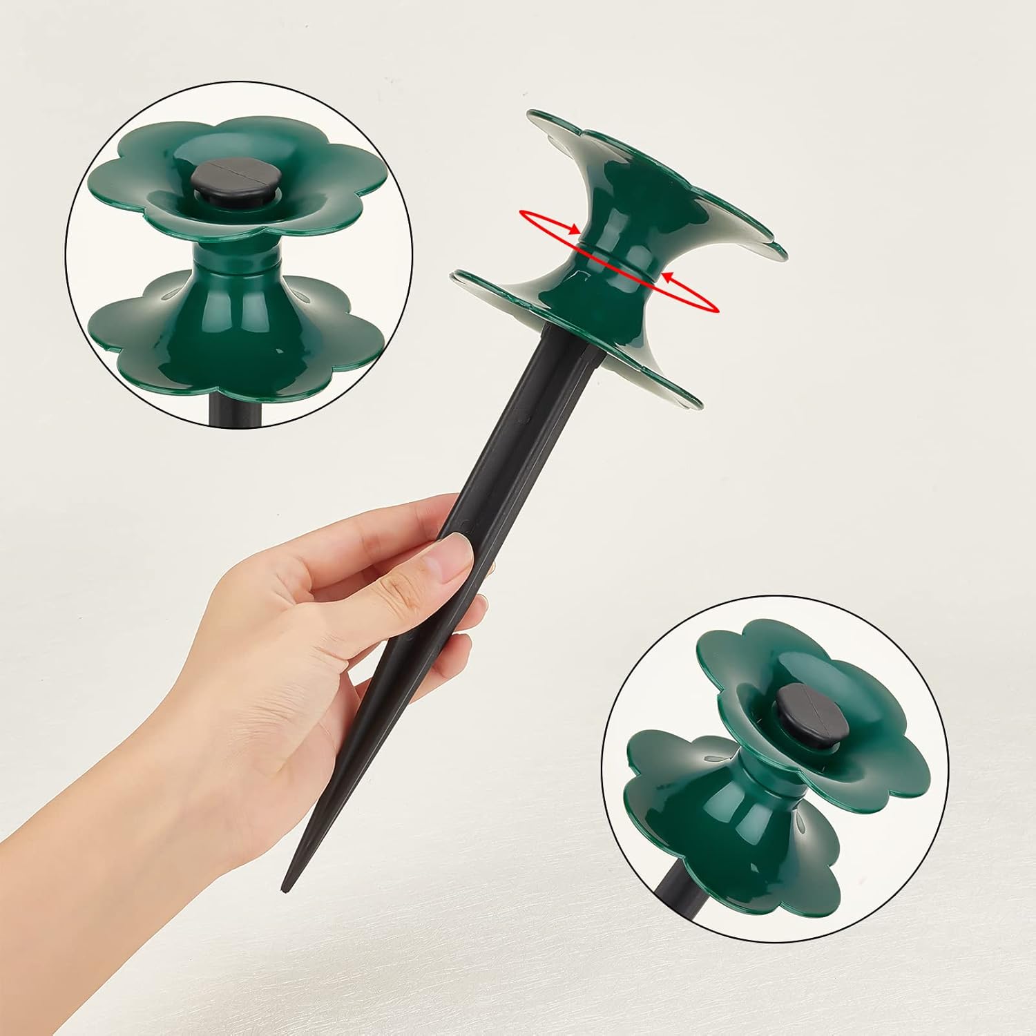 AHANDMAKER 8 Pcs Plastic Garden Hose Guide Stakes, 2 Pcs Landscape Edging Stakes Lawn Hose