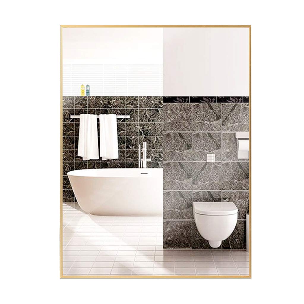 Miroir mural de salle de bain rectangulaire grand miroir argent doré