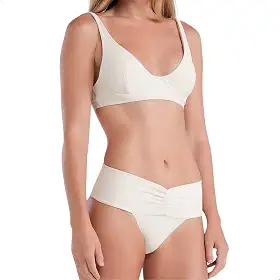 Biquíni Meia Taça Cós Alto UV 50+ Aloe Vera Praia Verão She