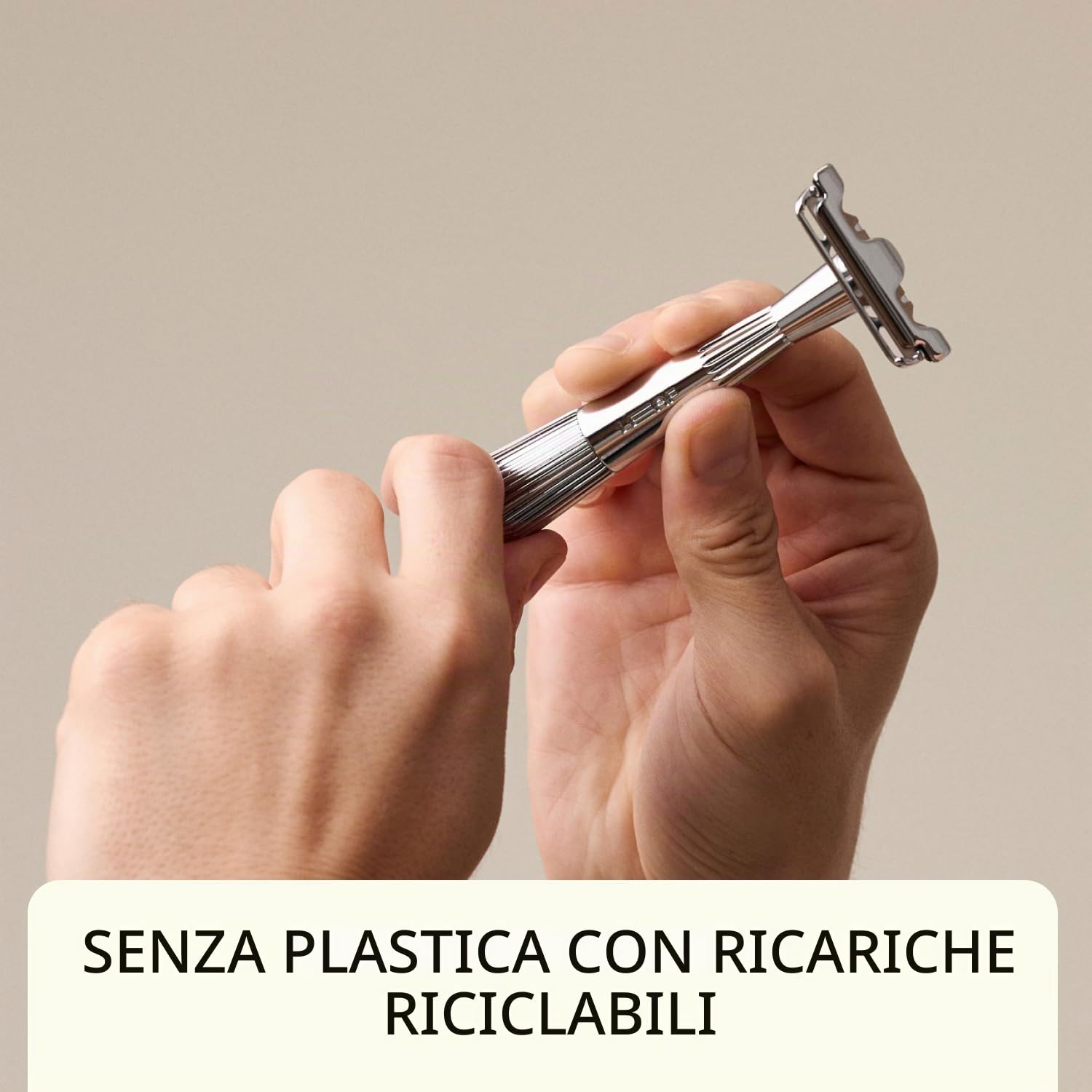 Leaf Shave - | Il set di coltelli Thorn, cromato: set regalo include 1 coltello Thorn, 1 porta coltelli Thorn abbinato, 1