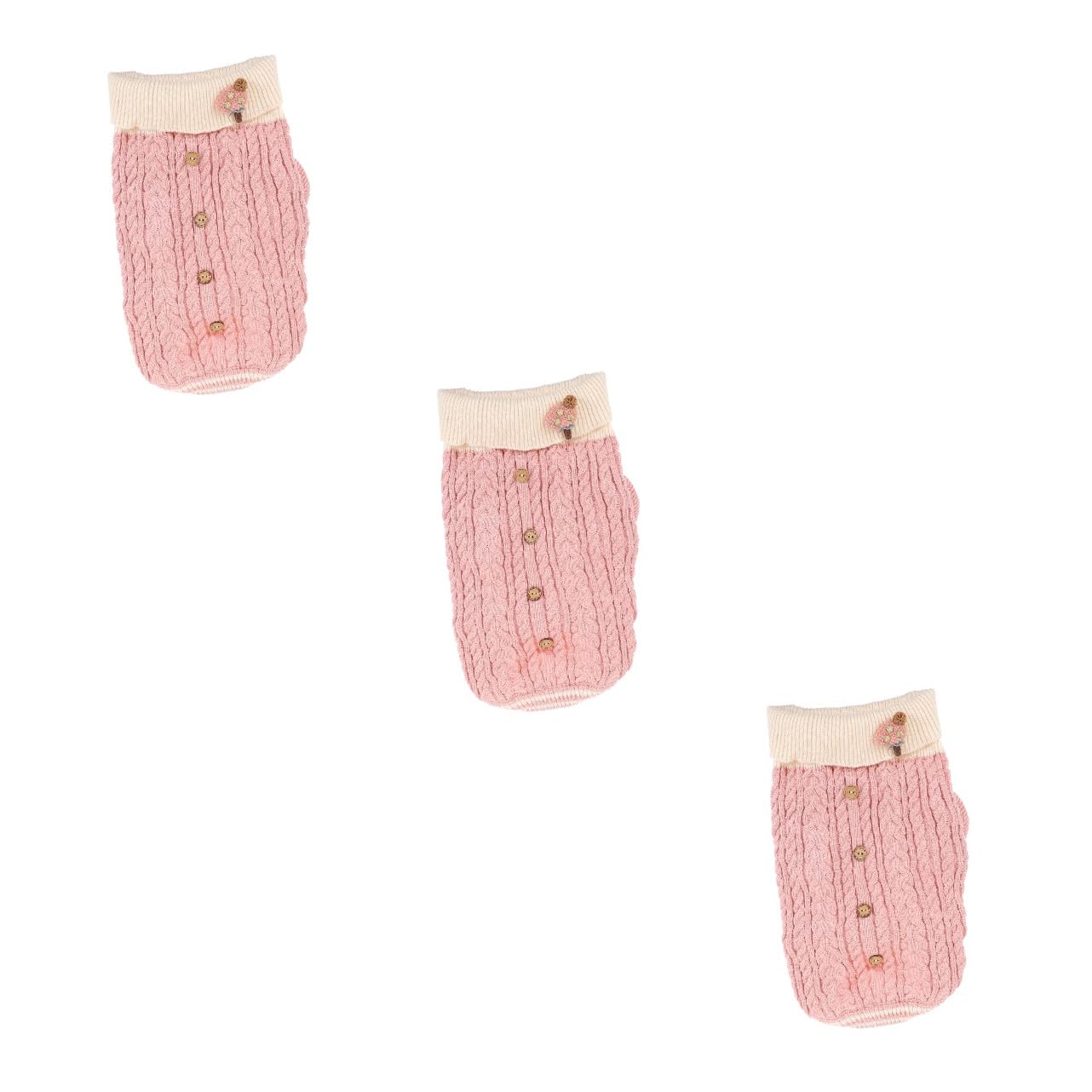 Toddmomy 3pièces Pull Chien Douillet pour -Hiver Vêtement pour Chiens Coton Épais Et Confortable Costume pour avec Manches Couleur Rose XS