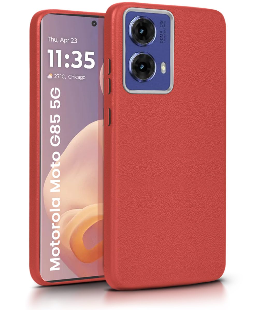 WOW IMAGINE Back Cover for Motorola Moto G85 5G | Ultra Slim Flexible Non-Slip Grip | Inner Fabric | Metal Camera Ring & Lightweight Soft Silicone Mobile Case – Crimson Red WOW IMAGINE Back Cover for Motorola Moto G85 5G | Ultra Slim Flexible Non-Slip Grip | Inner Fabric | Metal Camera Ring & Lightweight Soft Silicone Mobile Case – Crimson Red