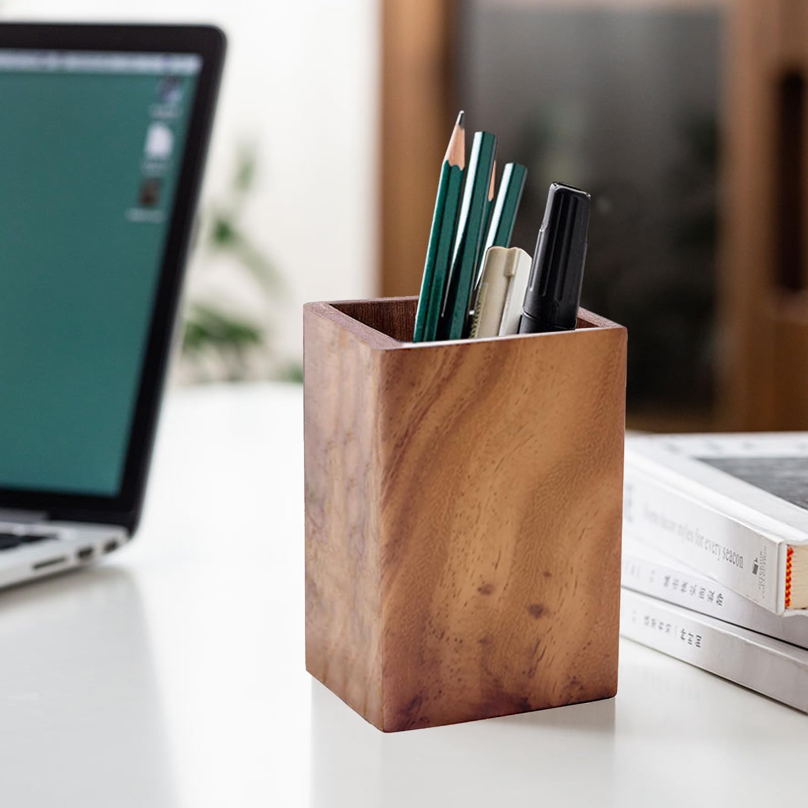 Eterspr Wooden Pencil Holder, Multifunctional Pencil Pot, Unique Pen Holder, Widely Used - Image 4