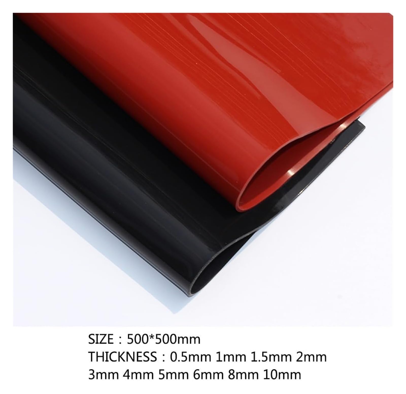 mata silikonowa, Gruba, kwadratowa, gumowa, matowa, silikonowa folia o wymiarach 0,5-10 mm do pieca próżniowego, odporna na ciepło, 1 szt(Red,Thickness5mm)