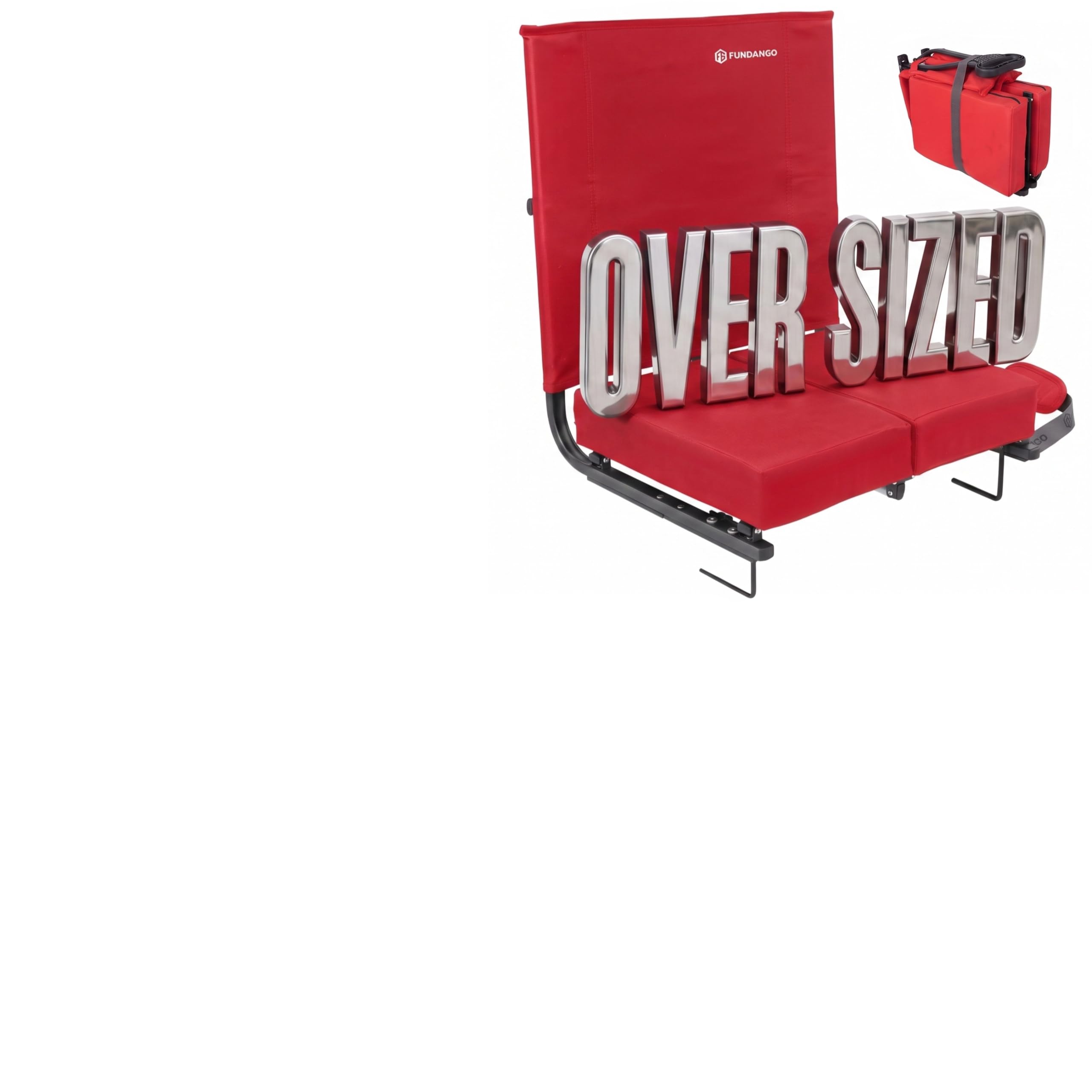 FUNDANGO Extra Wide Stadium Seat with Back Support, Folding Bleacher Chair