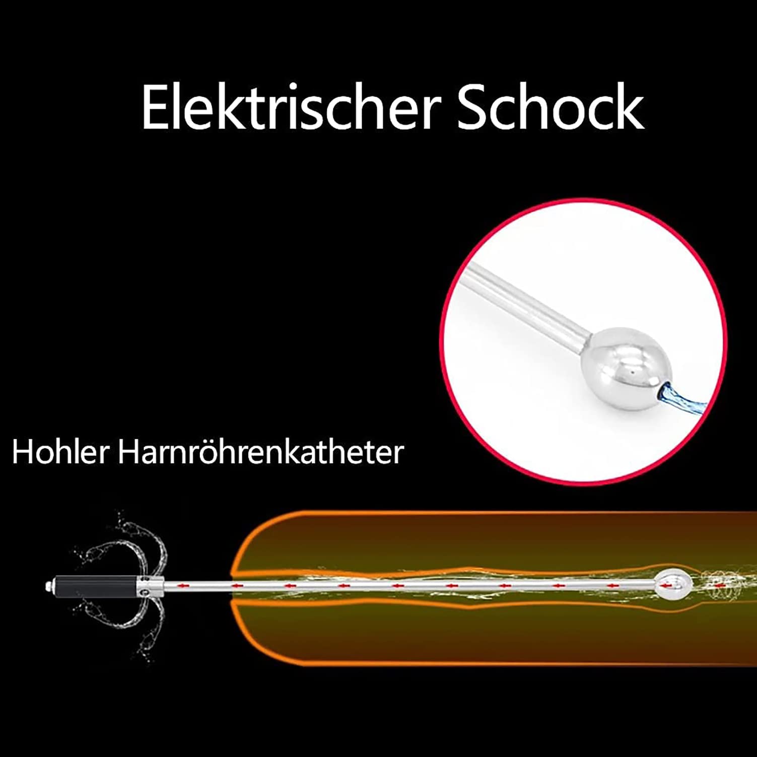 Elektroschock Metall Penis Plug Mit Elektrode Penisring Elektrostimulation Harnröhren Katheter Urethral Dilatoren & Hoden Reizstrom Patch Penis Masturbation Sexspielzeug Für Männer,Weiß,9mm