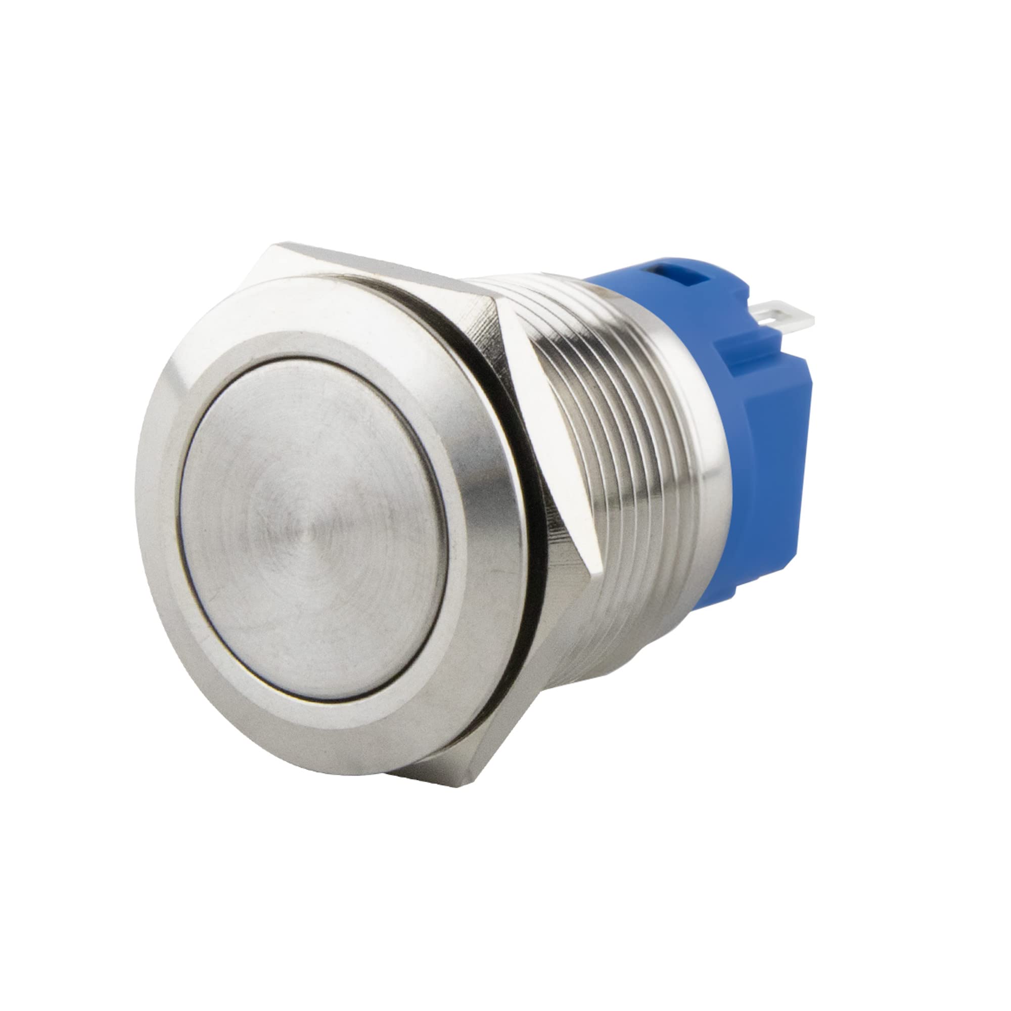 SeKi Stainless Steel Push Button Diameter 19 mm Touch Button Flat Head Shape Soldering Eyelets/Flat Connector 0.5 x 2.8 Connection Bell Push Button