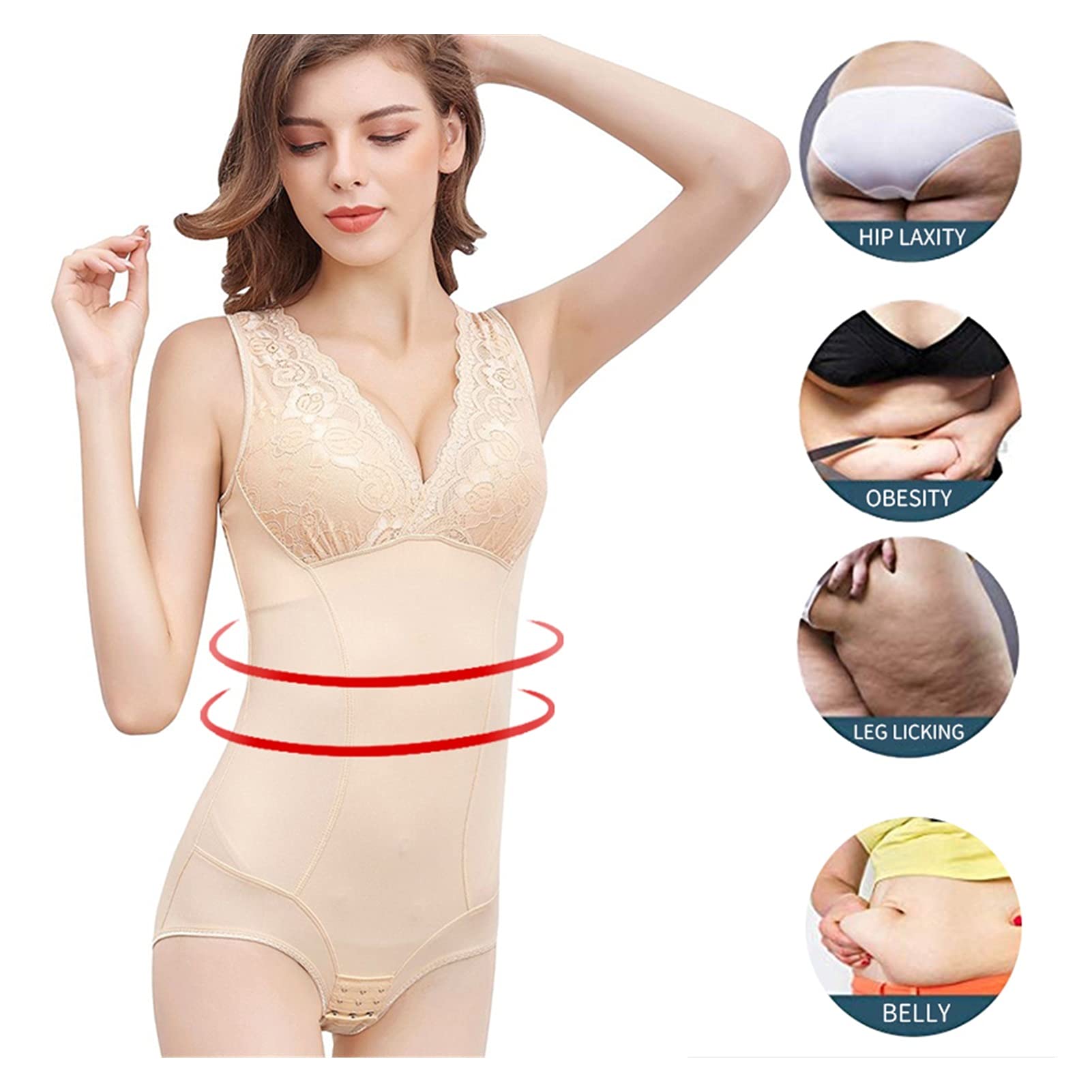 QHQQXN Damska bielizna modelująca body bielizna wyszczuplająca gorset modelujący talię miękki tyłek podnośnik koronkowa bielizna gorset otwarty