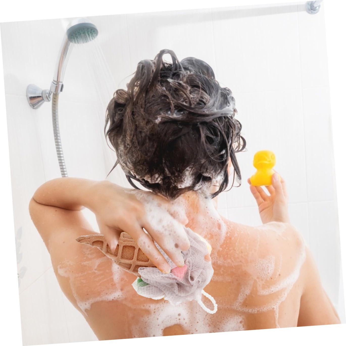 Set Di 3 Spugne Da Bagno 3 Design A Maglia Fine Scrub Per Il Corpo Spugna Da Bagno E Doccia Per La Famiglia 3 Pezzi * 3