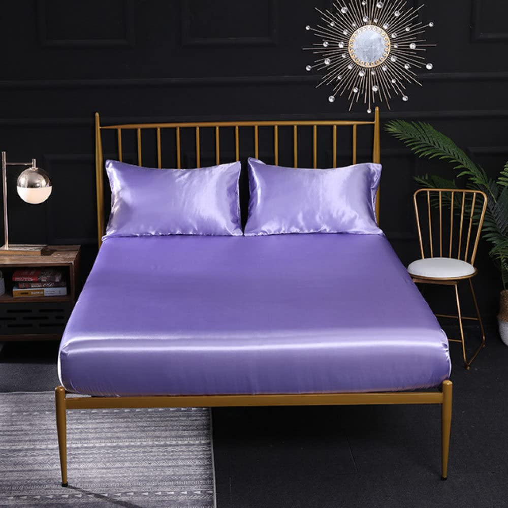 Taie d'oreiller en satin gris argenté 50x75 cm de qualité supérieure - 6