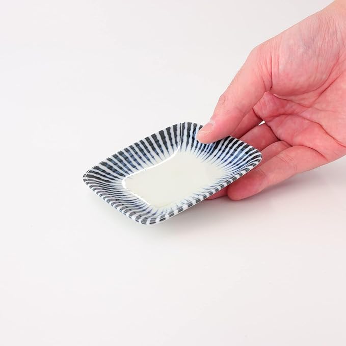 Juego de Platos Sushi para 2, Rectangulares con Platitos para Salsa miniatura 6