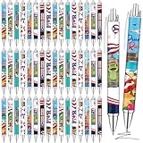 Sayglossy 48 Pcs Puerto Rico Party Souvenirs Gifts Puerto Rico Ballpoint Pens with Flags Frog Hibiscus Flowers Pattern for Patriotic Latin American Spanish Party Favors (Novelty Style)