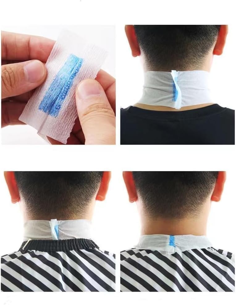 1 Rolle weiße Haarschneidestreifen, dehnbares Nackenband, Nackenband, Papiertücher, Haarentfernung, Wachsstreifen für Friseurladen, Haarschneiden, Styling-Salon-Zubehör