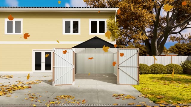 Aoxun 12x20x9.3 FT Metal Storage Shed Outdoor Large Garage Shed