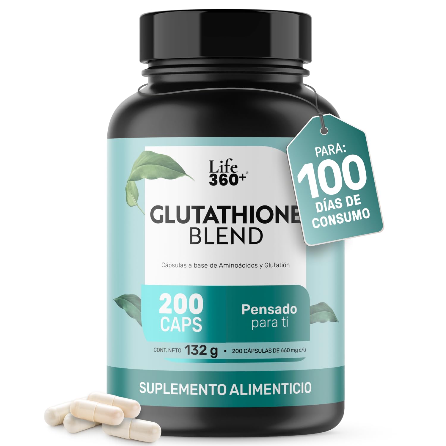 glutathione blend para que sirve LIFE 360+ Glutation | 200 cápsulas |1320mg por porción as well as all Menge:9 STÜCK Energy, detox, immunity, recovery, DS