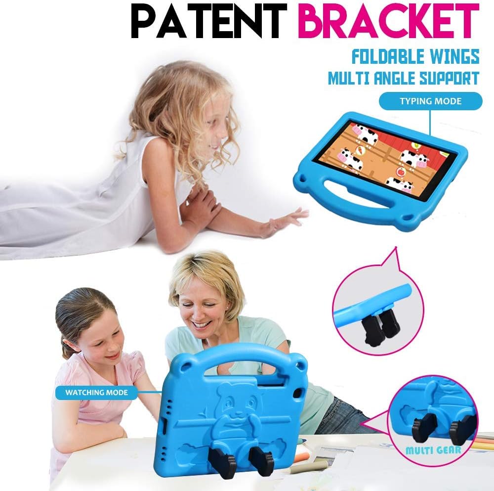 FIREVASE Tablet Case for Samsung Galaxy Tab A 8.0 Inch,2019 SM-T290/T295, EVA Protective Case Shock Absorption Convertible Built-in Handle Lightweight Child Protective Case with Shoulder Strap (Blue)