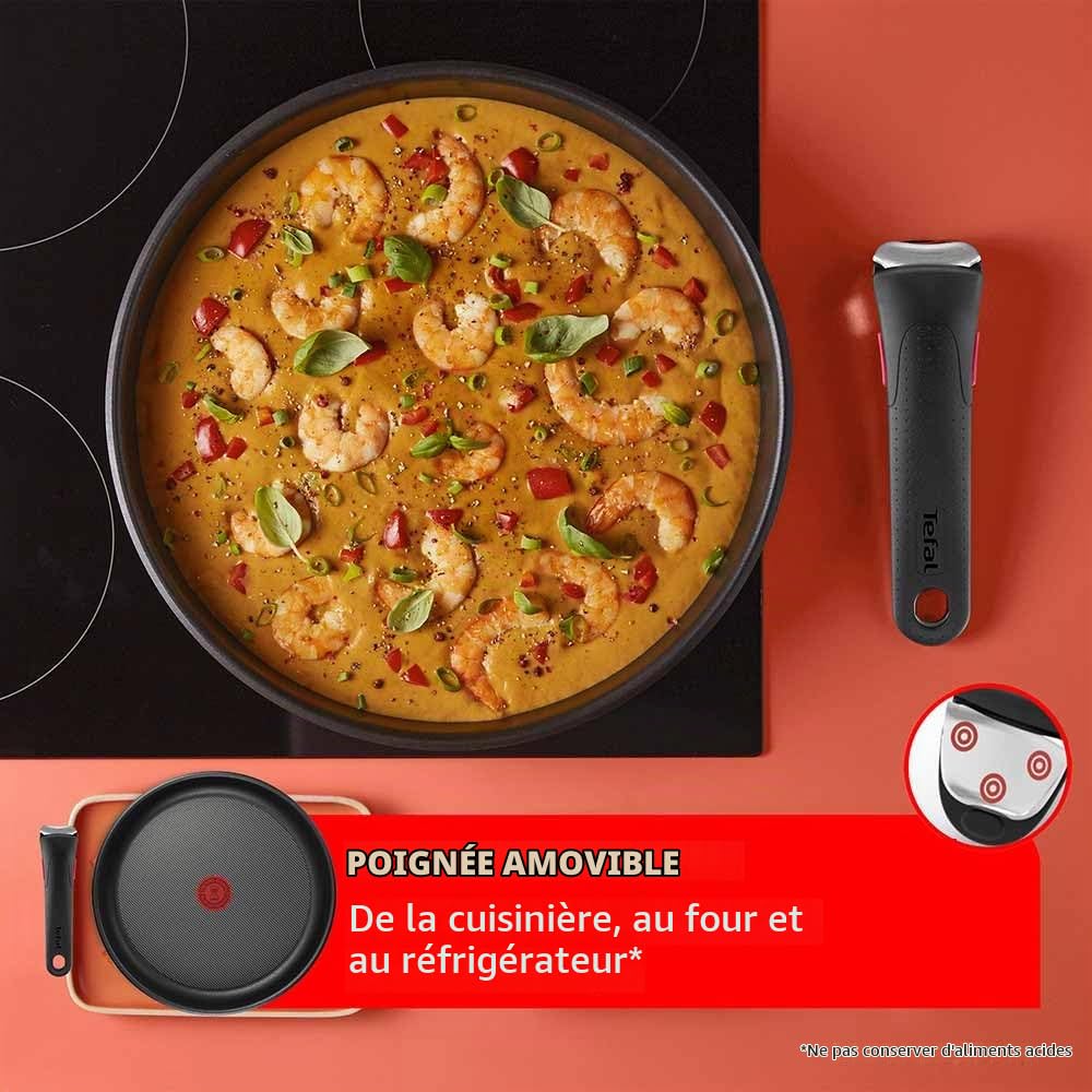 Tefal Ingenio Cook Eat, Batterie de Cuisine 15 Pièces, Inox, Compatible Tous Feux dont Induction