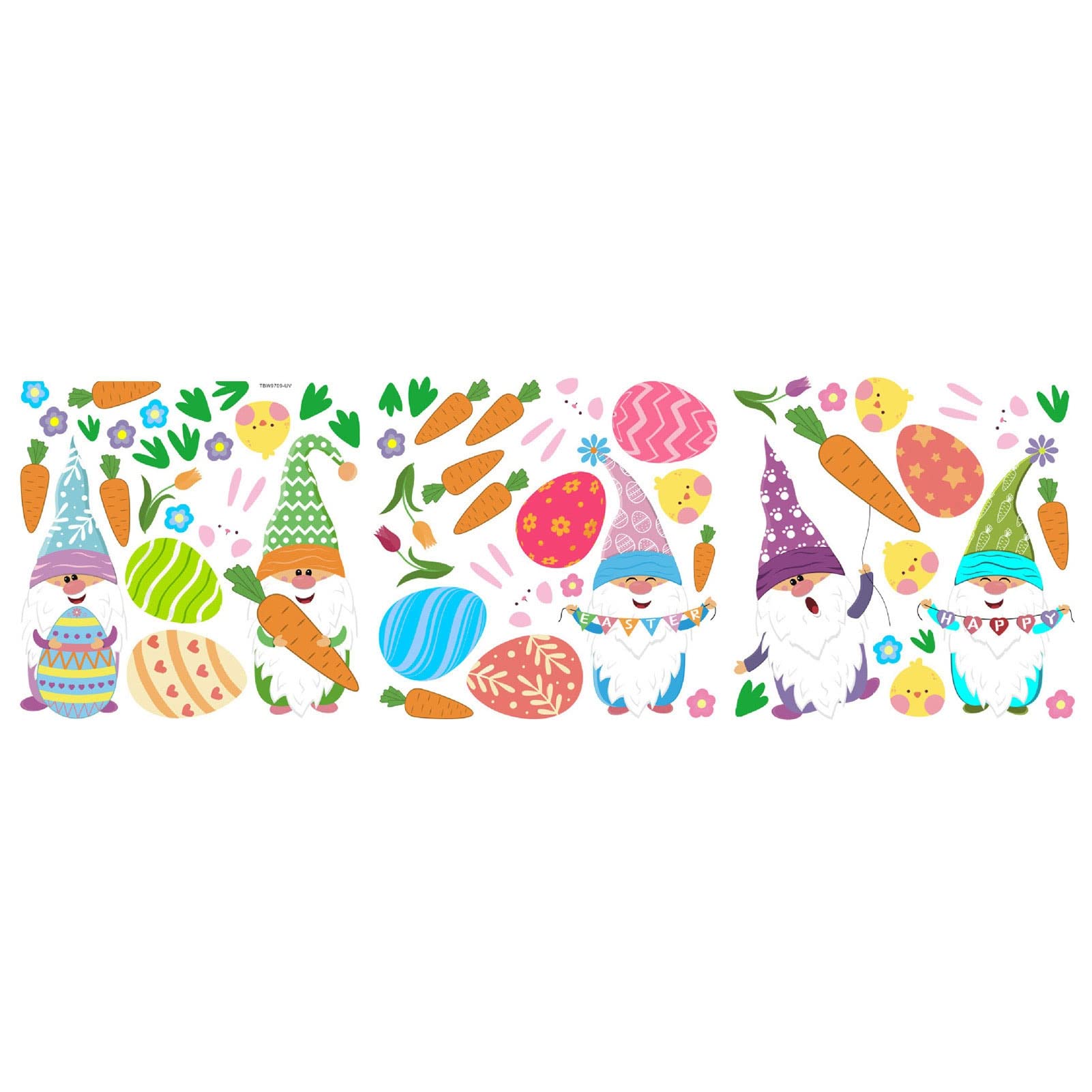 Fiauli Easter Egg Decal Decorative Cute Easter Egg Bunny Sticker Holiday Party Decal I
