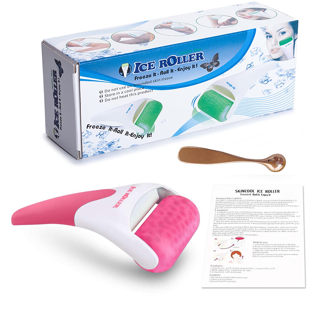 ASIAOD Ice Roller for Face & Eye, Puffiness, Migraine, Pain Relief and Minor Injury, Eye Treatment Rollers, Skin Care Products, Red : Beauty & Personal Care