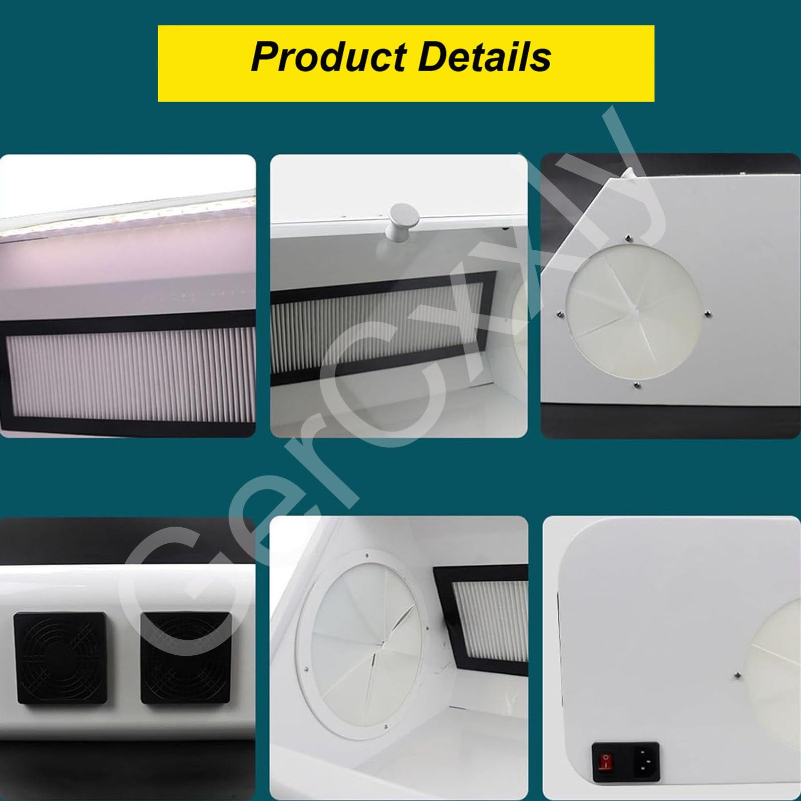 Caja Polvo para Laboratorio Dental con Filtros,Cabina de Arenado de sobremesa,Cajas de recolección de Polvo,para esmerilar, Grabar, pulir, taladrar y Cortar