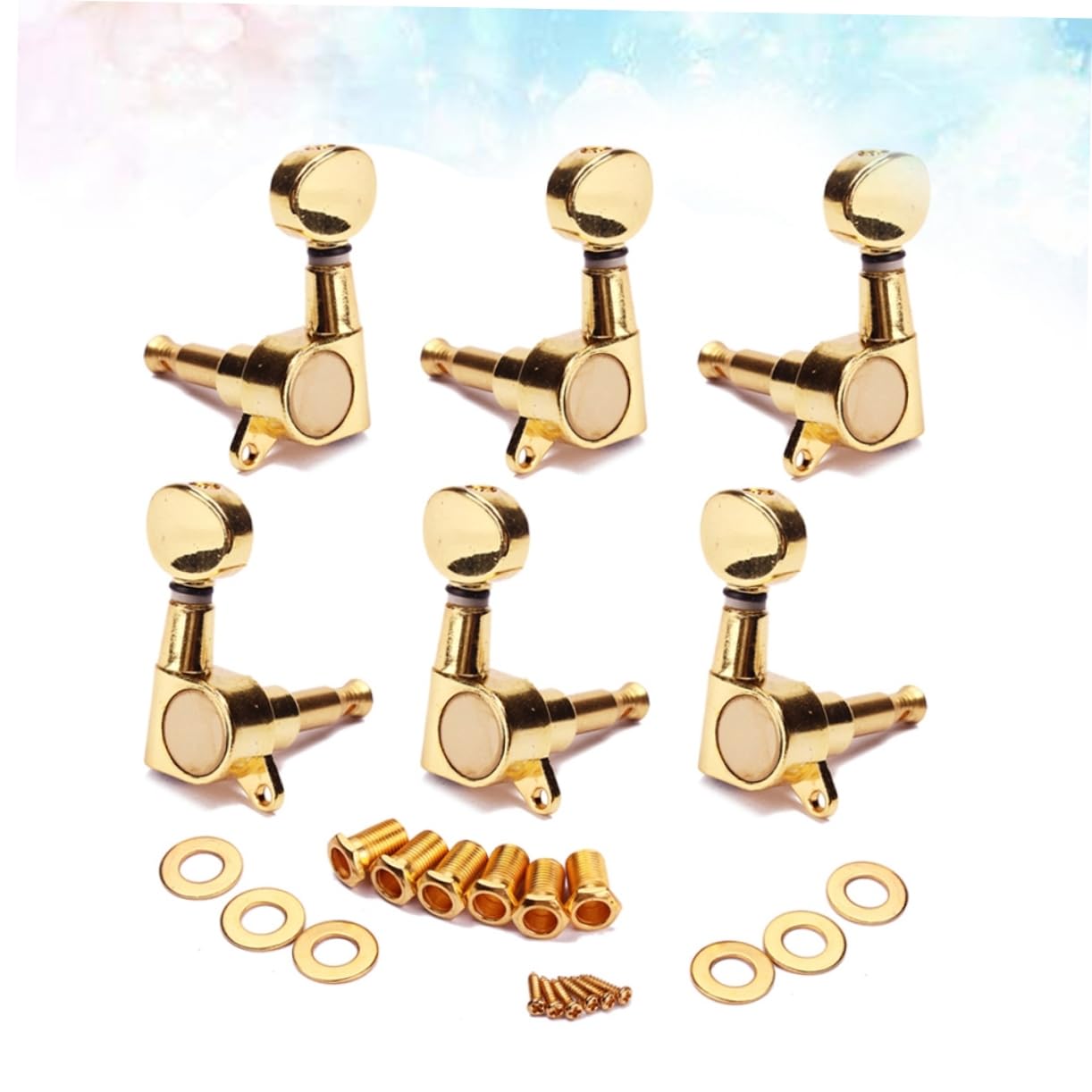 TOYANDONA 12pezzi Meccaniche Per Chitarra Elettrica Accordatori Bloccanti Per Chitarra Acustica Teste Macchina Plated Completo Con Ferrules e Viti Sostituzione Essenziale Per Elettriche e