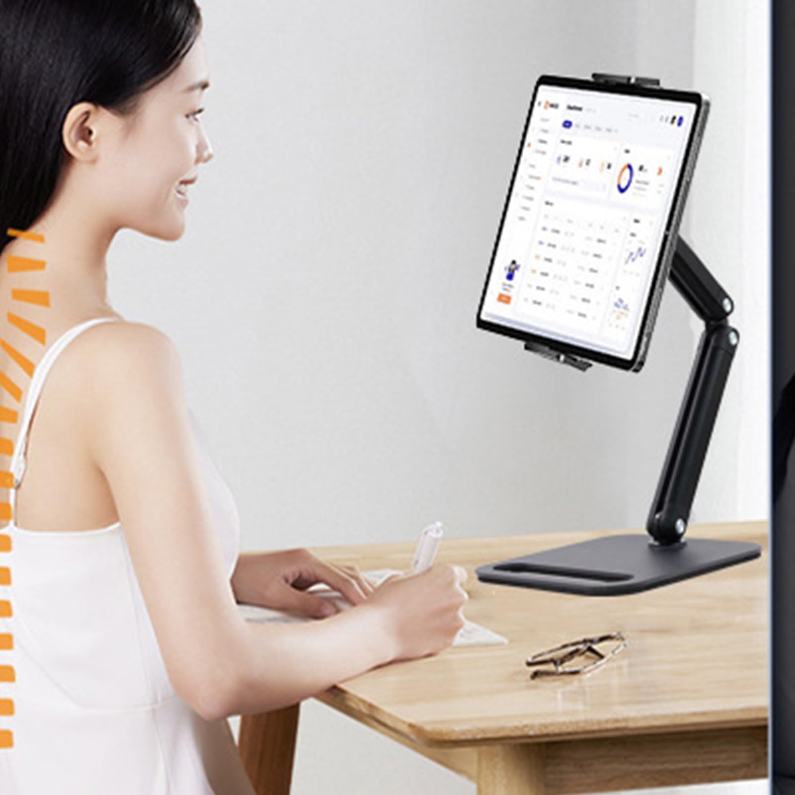 Uchwyt zaciskowy do tabletów Duty z obrotową podstawą 360 cztery osie do różnych urządzeń elektronicznych, ergonomiczne tablety