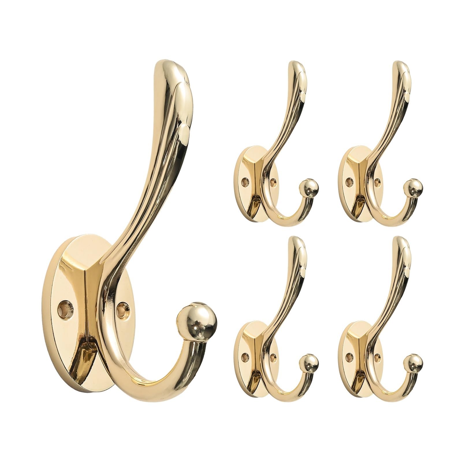 Dhetye 923 Gd 5Pcs Hooks Coat Rack Wall Hooks Coat Rack,Wall Hooks, Towel Robe For Bathroom Gold Kitchen Hook Clothes