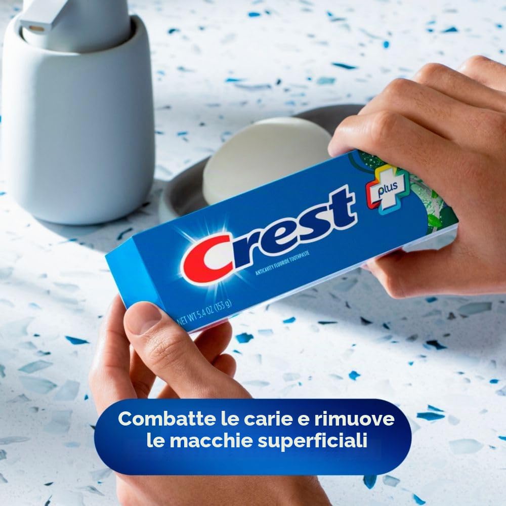 Crest Plus Scope Outlast Dentifricio sbiancante completo, menta, 14 ml, 3 conteggi