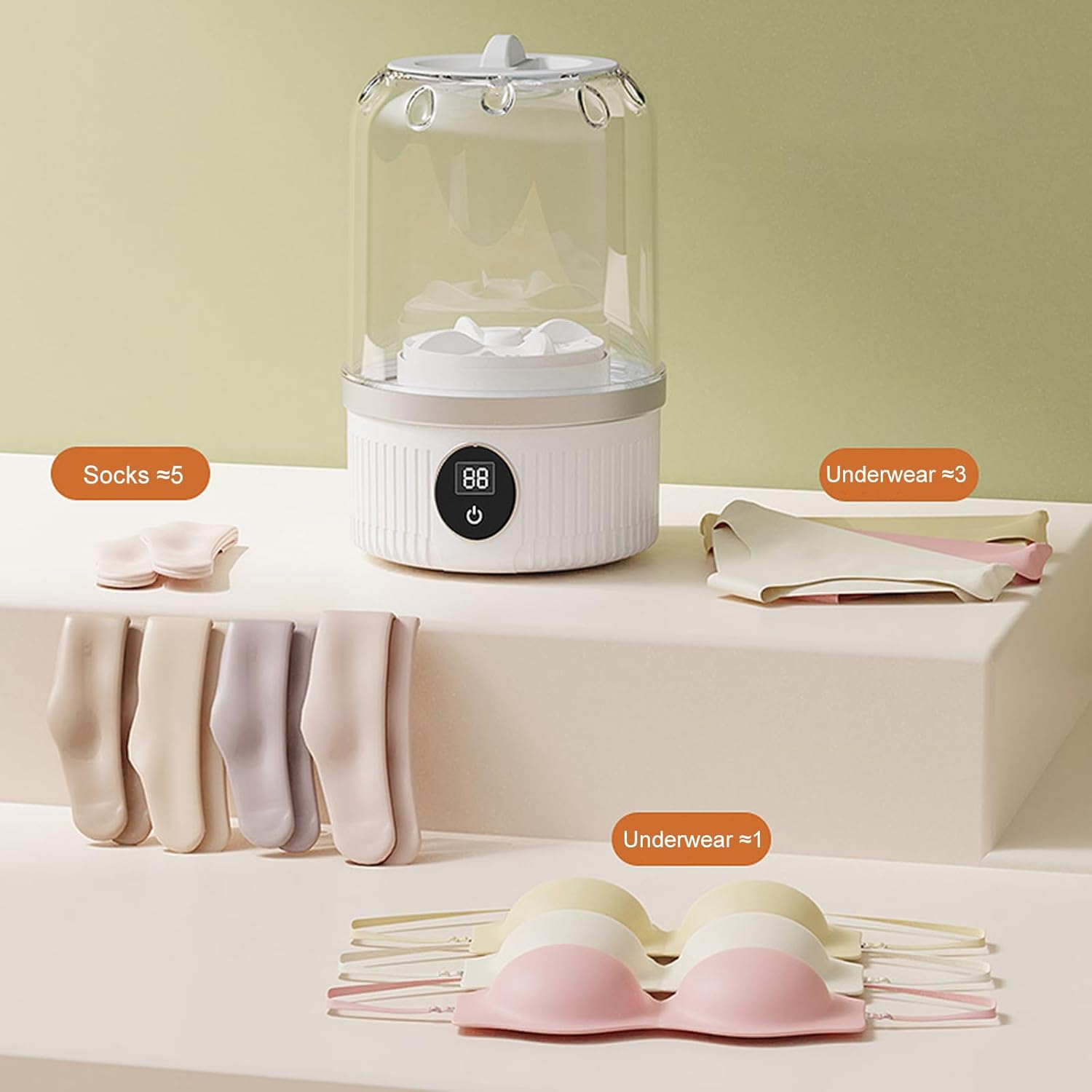 Miniature Rechargeable Clothes Washer For Delicates Socks And Towels Cordless Washing Machine Laundry Device Camping Washing Machine Rechargeable