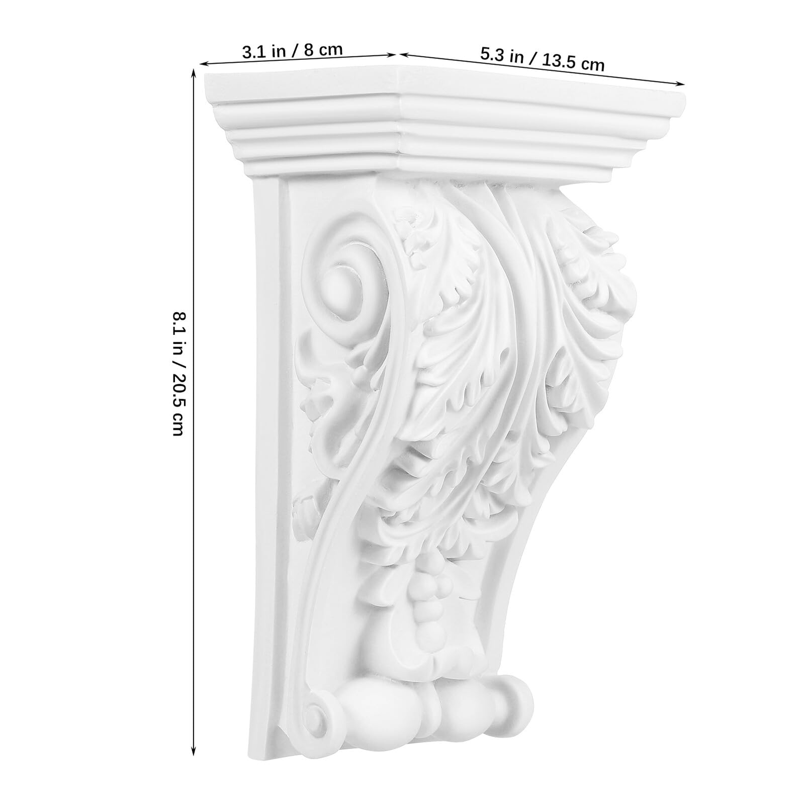Ménsulas Clásicas de Estilo Europeo en Pu Blanco, Molduras de Madera Laburadas Ligeras para Embellecimiento del Hogar y Moldura para Esquina en Sala de Estar