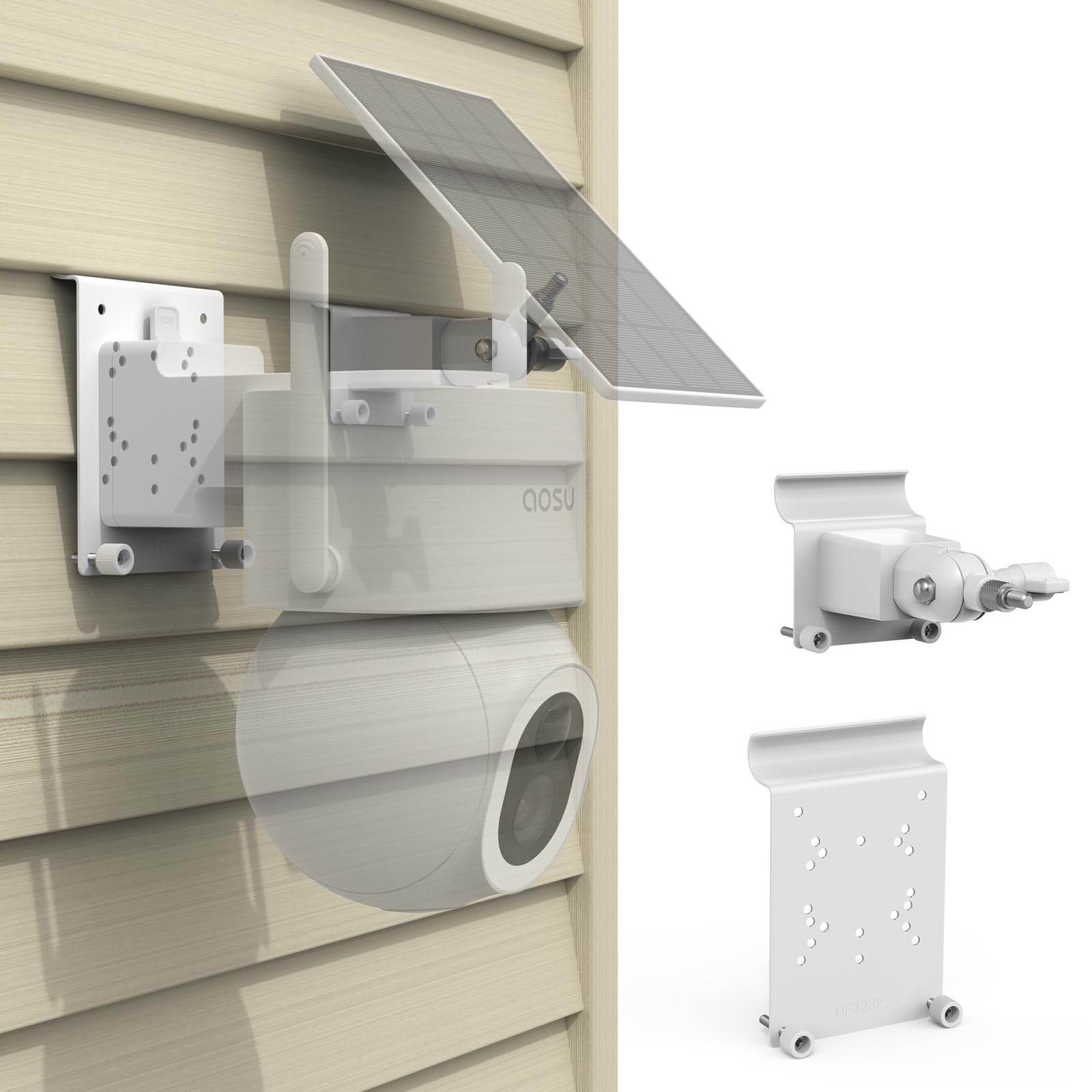 HOLACA Vinyl Siding Hooks Mount for AOSU SolarCam D1 SE/Lite/Max, Eufy Solocam S340/E30,Reolink Argus PT 3MP/4MP/5MP/2K,ANSQUE Security Cameras (GU01/SA01),Cinnado B6 Security Camera and Solar Panels