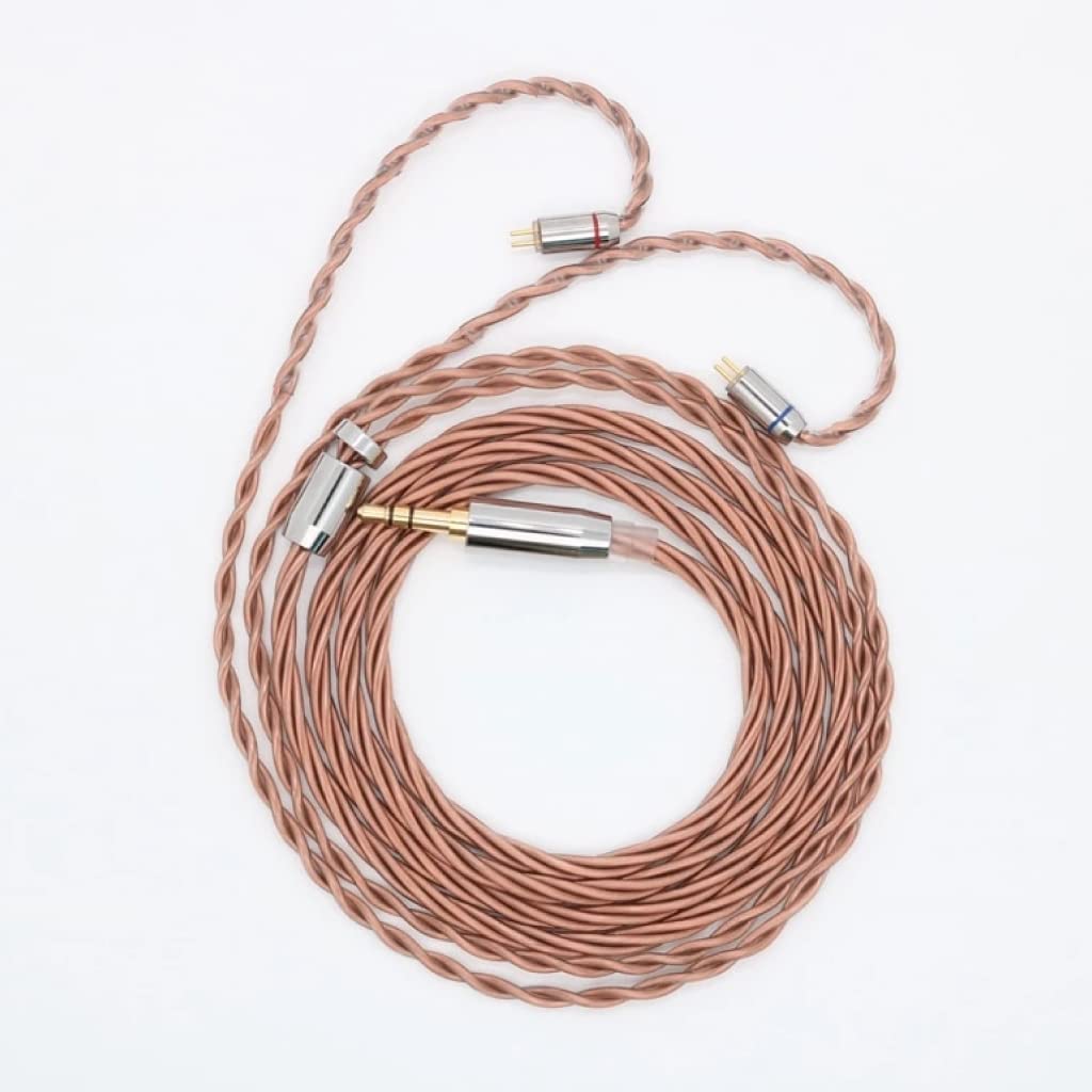 XINHS 0.78MM Upgrade Cable for IEMs, 4 Core 5N UPOCC Single Crystal Copper HiFi Earphone Audio Upgrade Cable for Moondrop Aria, Blessing, BLON BL03, KBEAR, Tripowin (3.5MM (Straight Plug), 0.78MM)