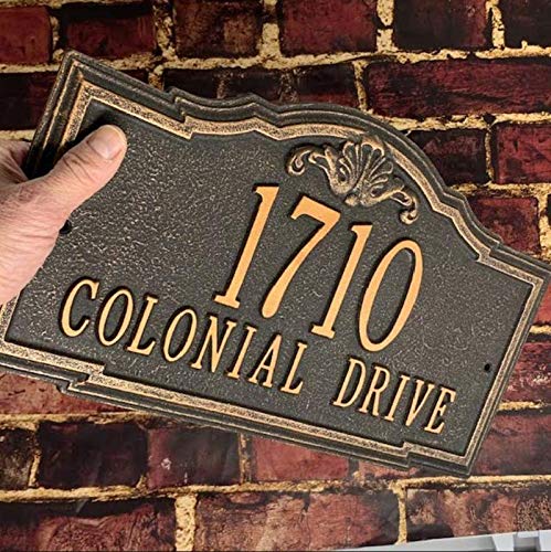 Comfort House Address Plaque - Decorative Metal Address Sign Personalized with Your House Number and Street Name - Custom House Number Sign P2887wall