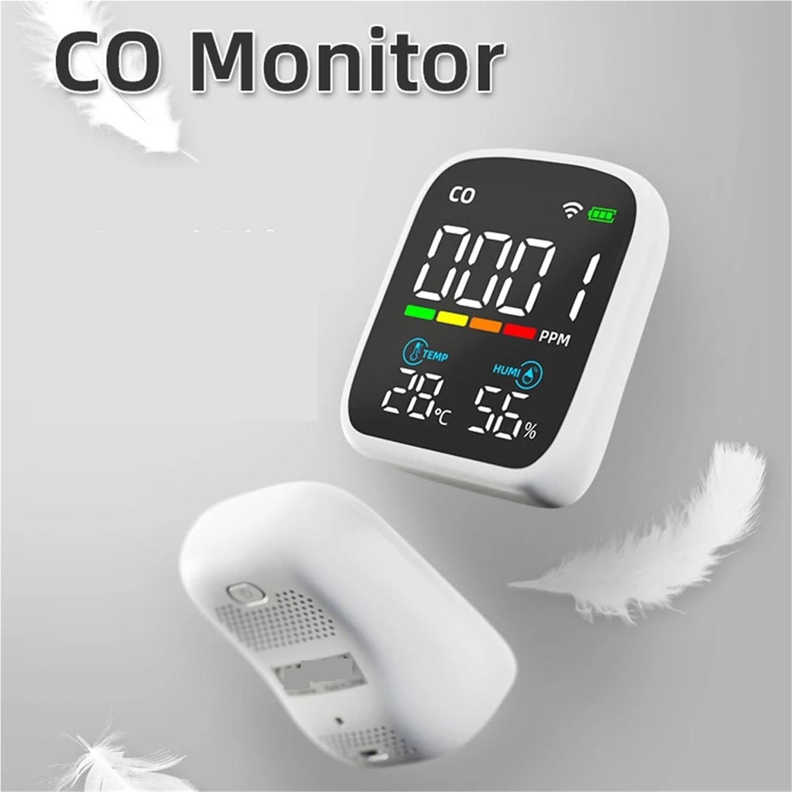 Monitoraggio della qualità dell'Aria, Rilevatore di CO, Tester monossido Carbonio, misuratore Temperatura e umidità multifunzale