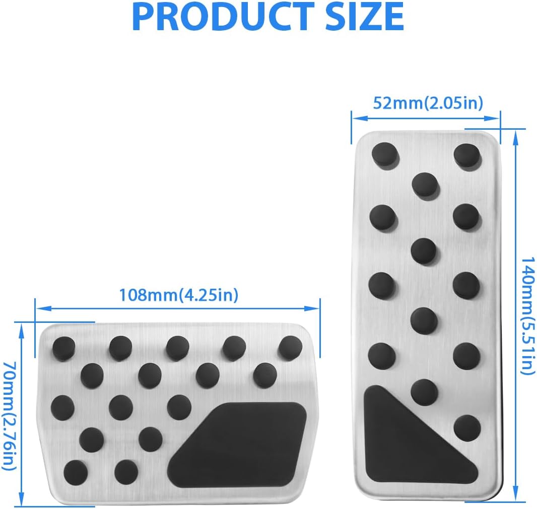 No Drilling Accelerator Gas Brake Pedal Compatible for 2011-2021 Grand Cherokee, Compatible for Durango 2011-2024 Accessories Fuel Brake Foot Pad Cover Cap Interior Parts