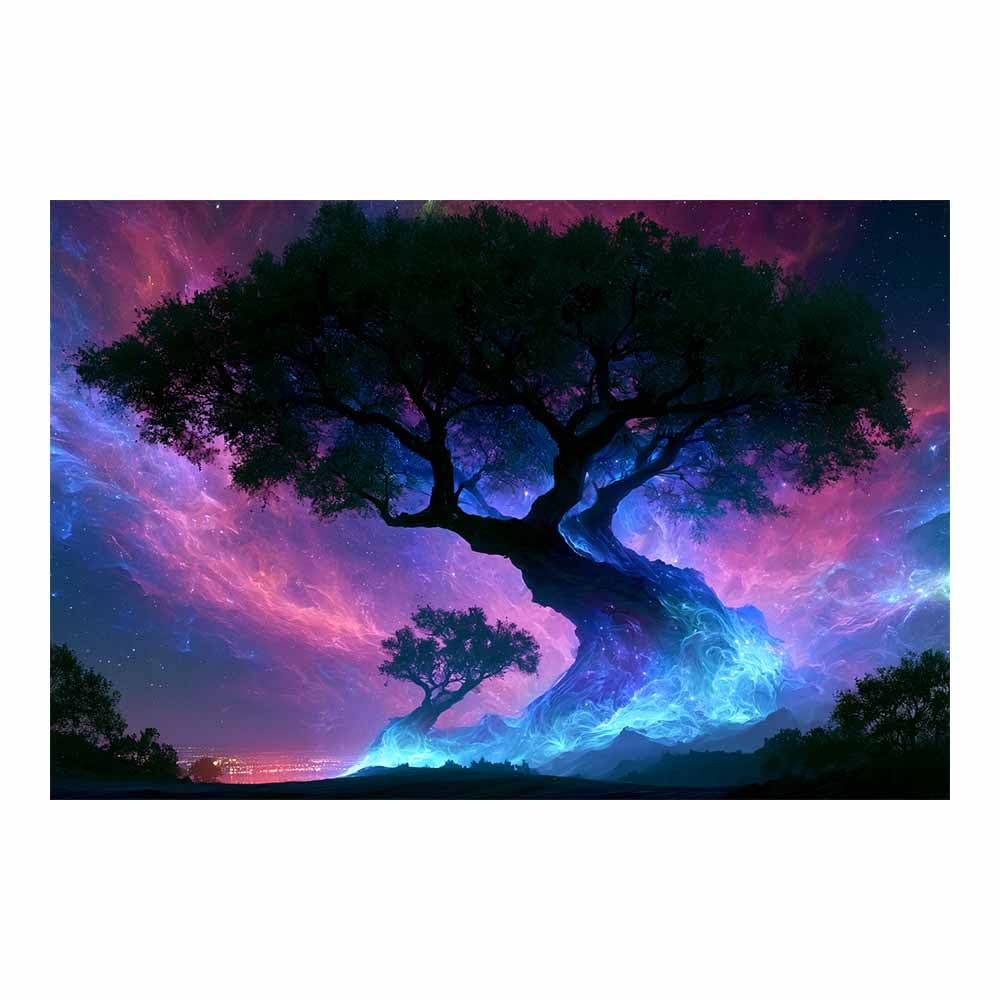HOQIU Canvas Wall Art Spaces Tree Painting tree poster, landscape wall art, for Living Room Bedroom Bathroom.(Multicolor)-30x40cm Unframed