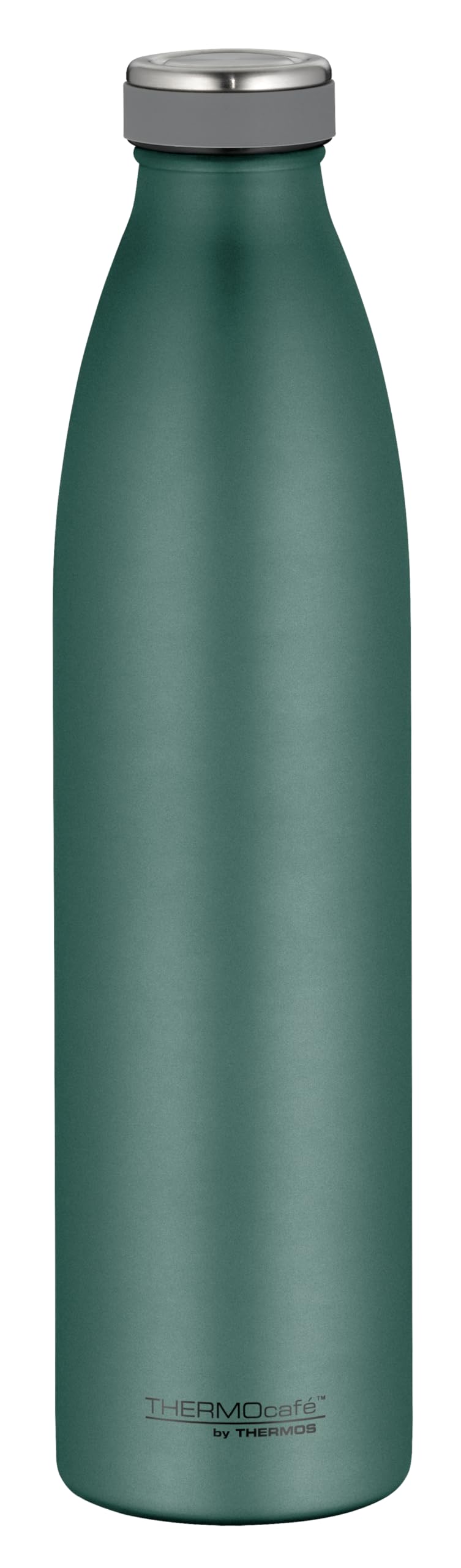 THERMOcafé by THERMOS TC Bottle Moss Green Mat 1.00 L, Insulated Flask Made of Stainless Steel, Carbonated Proof, 12 Hours Hot 24 Hours Cold, Leak-Proof, for School, On the Go and Office