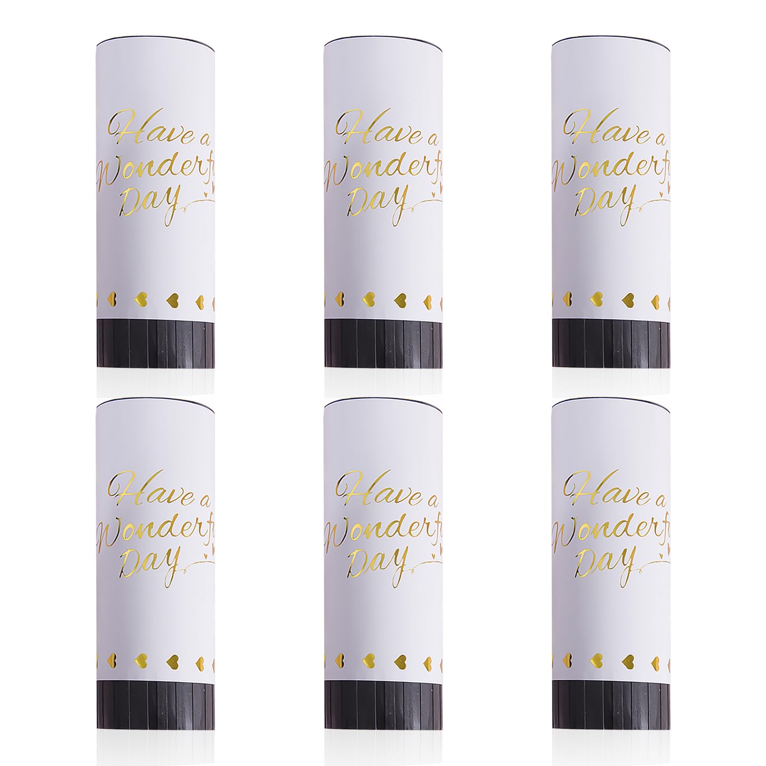 6 cañones de confeti para boda, color blanco, para bodas, graduaciones, año nuevo (blanco)