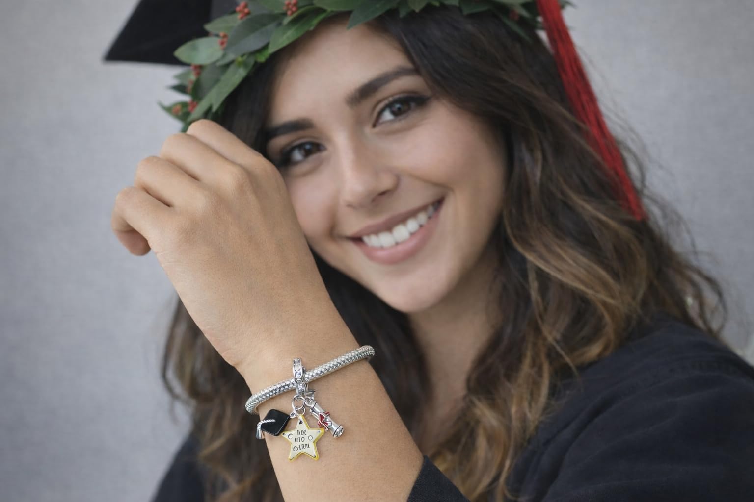 Pendentif Breloque Diplôme Compatible avec Toutes les Marques Charm Hibou Parchemin Chapeau Livre Cœur Étoile Pendentifs Anniversaire Bead Argent