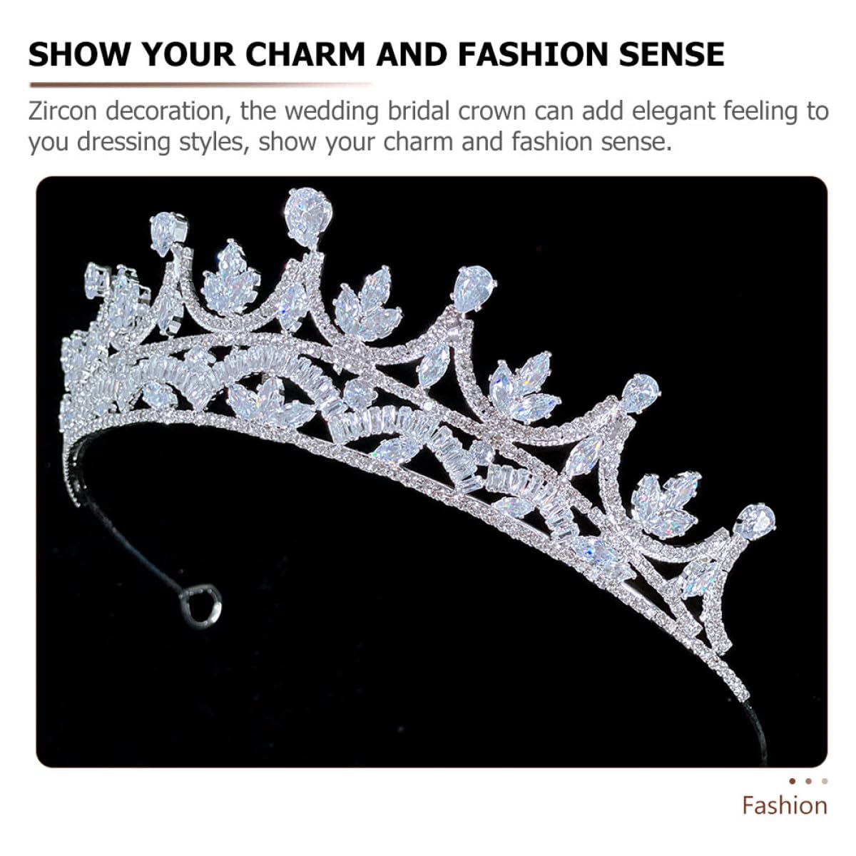 VILLCASE Elegante Hochzeitsbrautkrone aus Kupfer mit Zirkonbesatz Leichtes Silbernes Haarband für Damen für Besondere Anlässe und Kreative Fotos