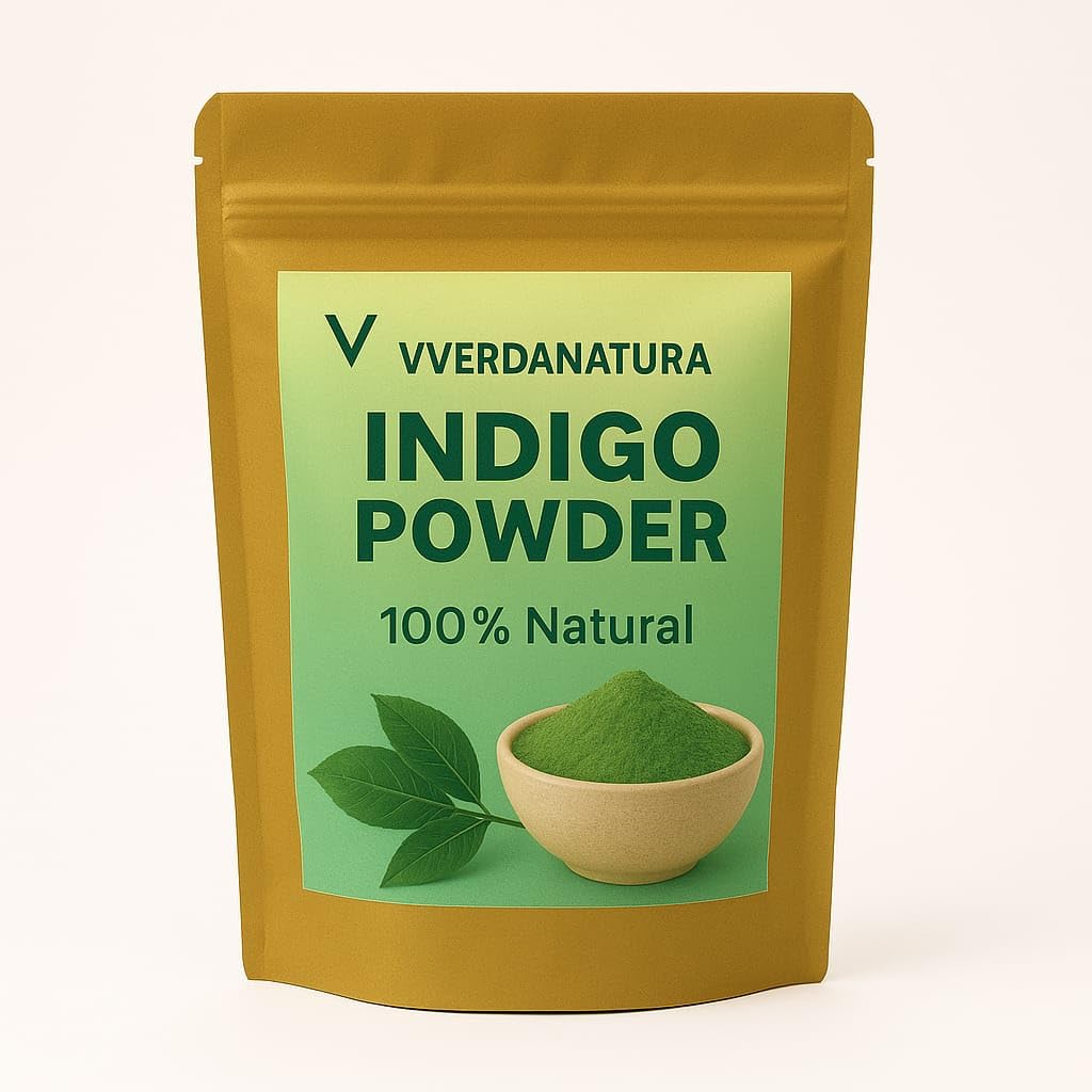 VVERDANATURA - INDIGO POWDER | pure and chemical free |Ammonia free hair dye, | Covers grey hair black | Promotes hair growth 200gm-picture-10