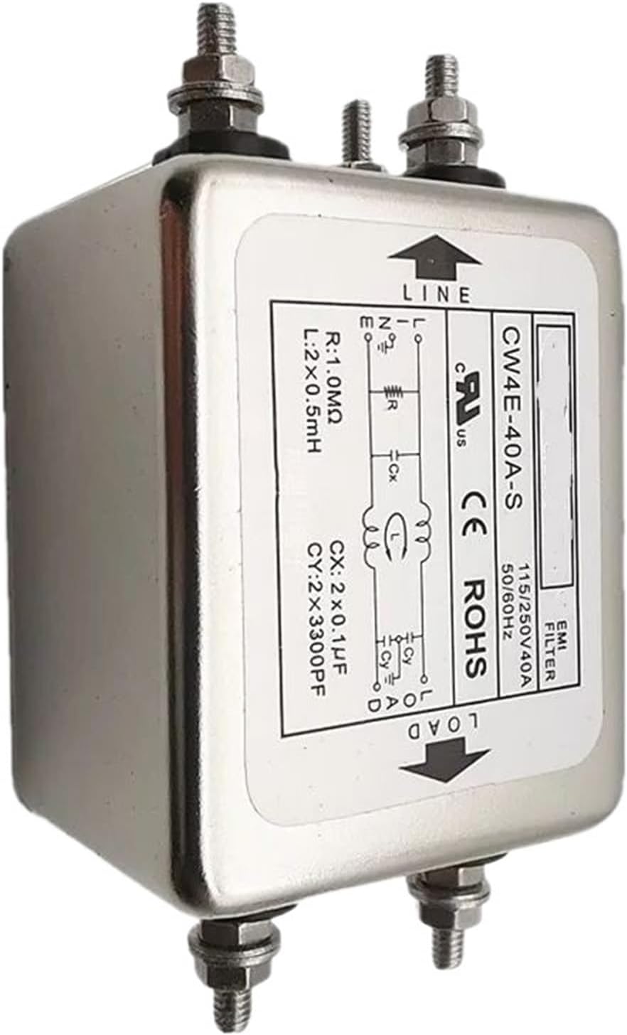Power EMI Filter CW4E-10A 20A 30A 40A-S Single Pole Filter Connector Single Phase 220V Purification Anti-Jamming(CW4E-30A-S)