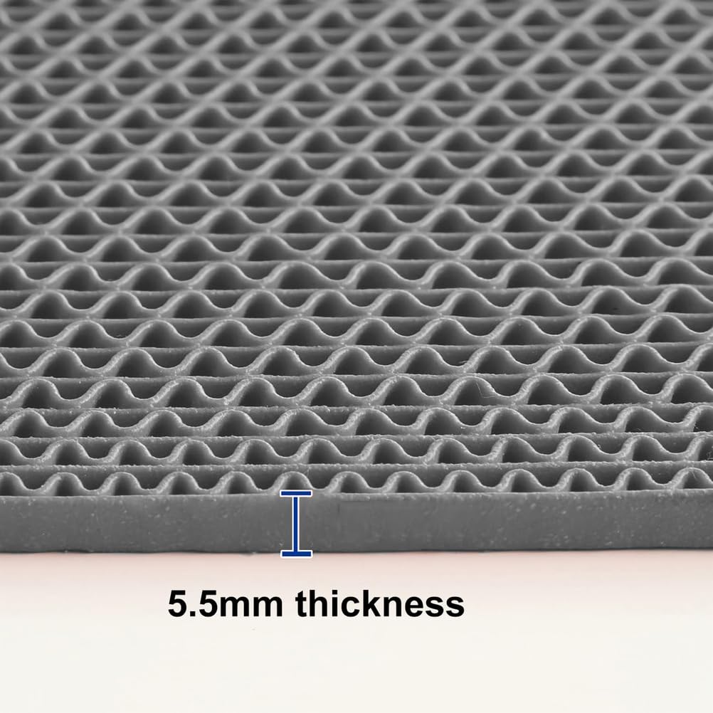 Tapis antidérapant de 0,6 cm d'épaisseur, anti-fatigue, commercial, rouleau de tapis de cuisine et de restaurant, en maille grise, polyvalent, 0,9 x 1 m, idéal pour les zones humides