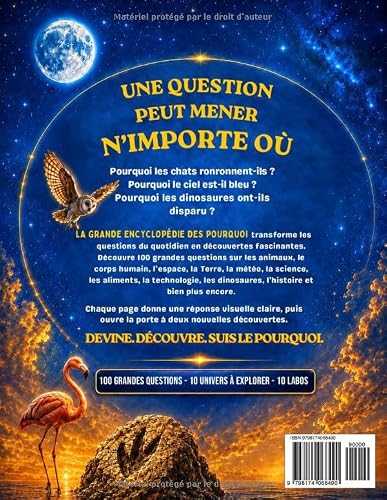 la Grande Encyclopédie des Pourquoi: 100 Grandes Questions pour les enfants curieux : réponses fascinantes, découvertes incroyables et aventures à ... science, les dinosaures et bien plus encore – vue 2