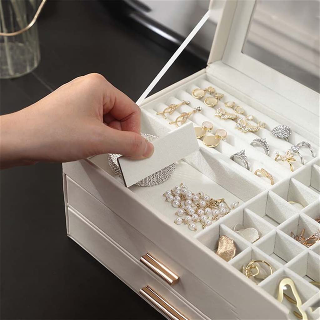 Three Tiered Jewelry Storage Box Necklace Earrings Ring Jewelry Box PU Leather Storage Jewelry Box