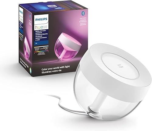 Philips Hue - Lámpara inteligente regulable con cable de iris blanco y color, (Bluetooth, funciona con Alexa, Google, Apple HomeKit)
