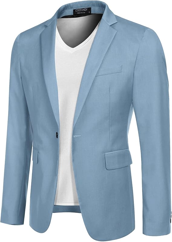 COOFANDY Herencolbert, sportief, 1 knopen, effen, business