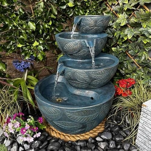 Golden Leaf Mains Power Water Feature With Cover