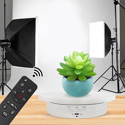 Miniatura 9 de Soporte giratorio motorizado remoto con batería recargable Lazy Susan motorizado con 5.747.088.66 pulgadas cubierta de repuesto 3 en 1 para