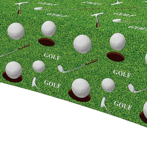 Image of Golf Party Decorations Tablecloth, 3Pcs Disposable Golf Birthday Party Tablecover Supplies, Golf Table Decorations for Golf Lover Baby Shower 1st 2nd Birthday, 55in x 86in